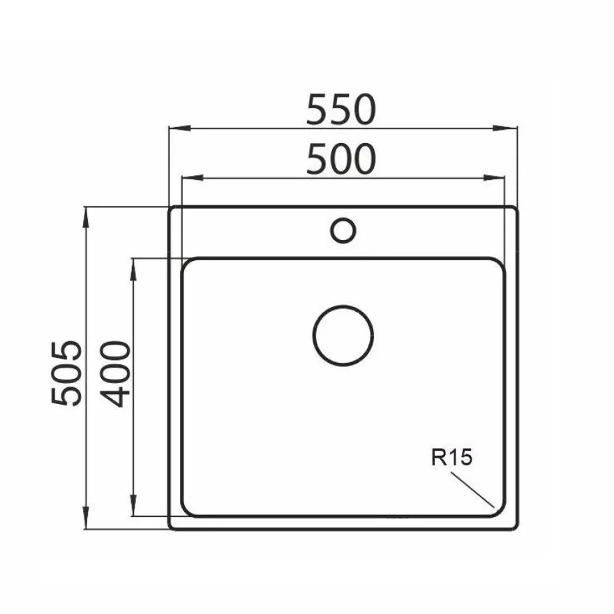 Keittiöallas Lapetek Luna-X 500-IFA 550x505mm rst + keittiöhana Lapetek Round-A, APK-venttiili, kromi