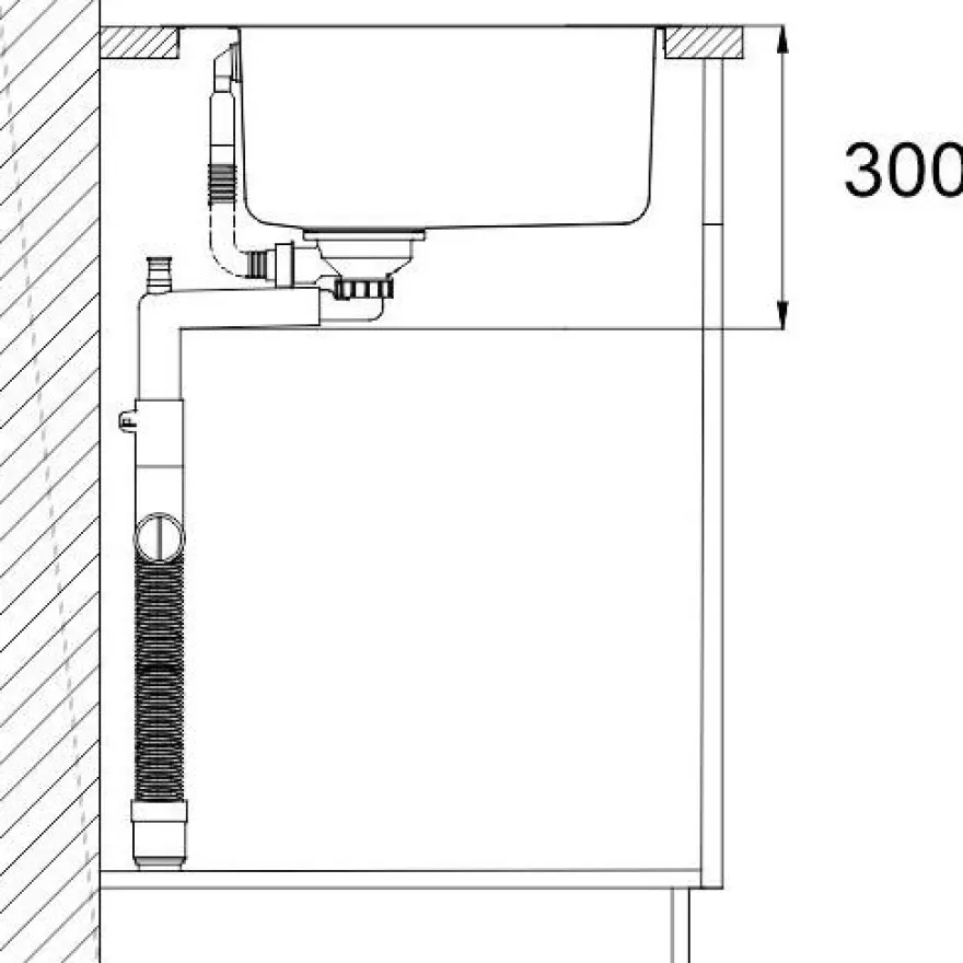 Keittiöallas Lapetek Luna-X 500-IFA 550x505mm rst + keittiöhana Lapetek Round-A, APK-venttiili, kromi