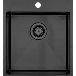Keittiöallas Lavabo Kubus 440 Soft Shadow, 395x400mm, ruostumaton teräs PVD, musta kromi