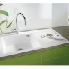Keittiöallas Lavabo Mera 100 SL, 1000x510mm, vasen, keramiikka, valkoinen, eri pohjaventtiilin värejä