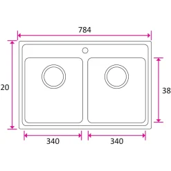 Keittiöallas Stala ONE-T34-34, 520 x 784 mm, rst, Verkkokaupan poistotuote