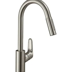 Keittiöhana Hansgrohe Focus M41 240 2jet, ulosvedettävä juoksuputki, ruostumaton teräs