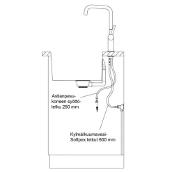 Keittiöhana Lapetek Linopin-A, mattamusta, APK-liitäntä