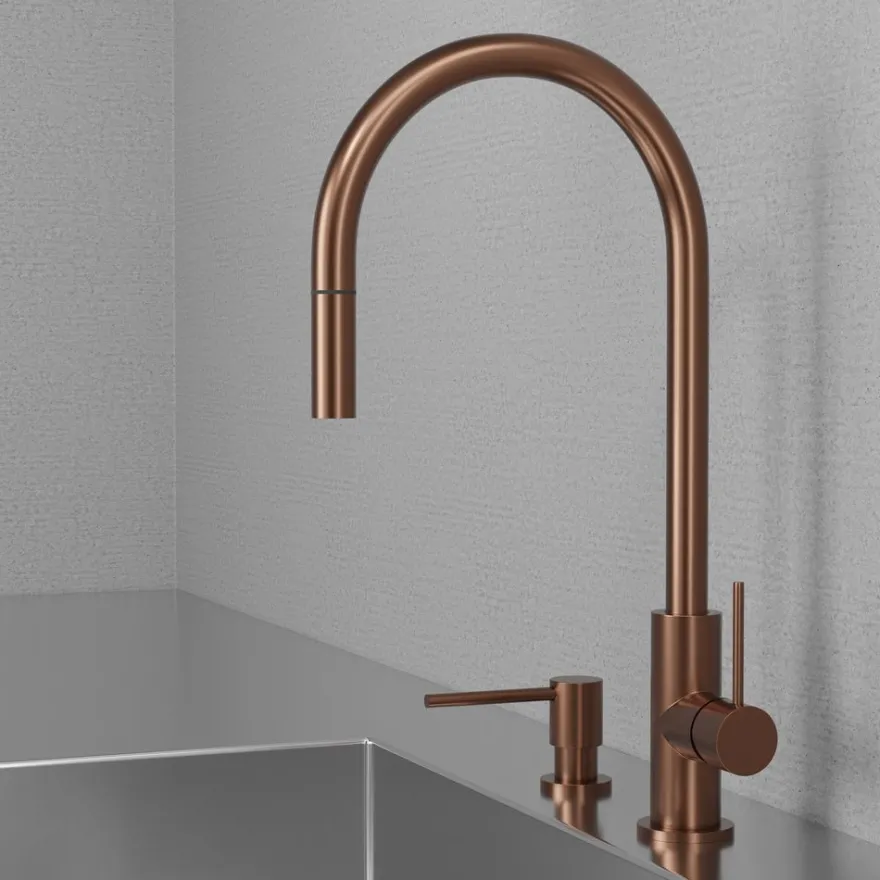 Keittiöhana Scandtap Steel Accent Amber, kupari