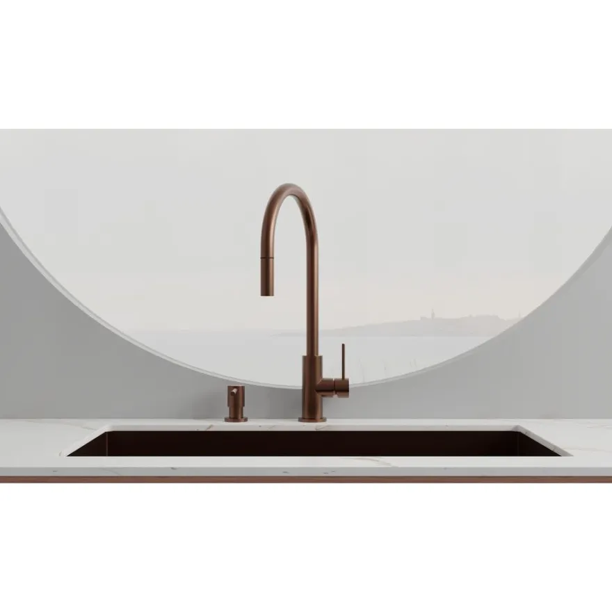 Keittiöhana Scandtap Steel Accent Amber, kupari