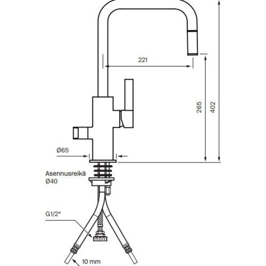 Keittiöhana Tapwell Arman ARM384, Black Chrome