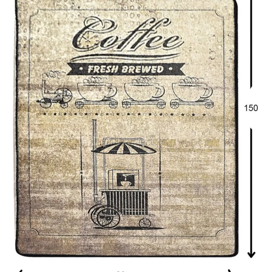 Keittiön matto Linento Coffee Store, 80x150cm, beige