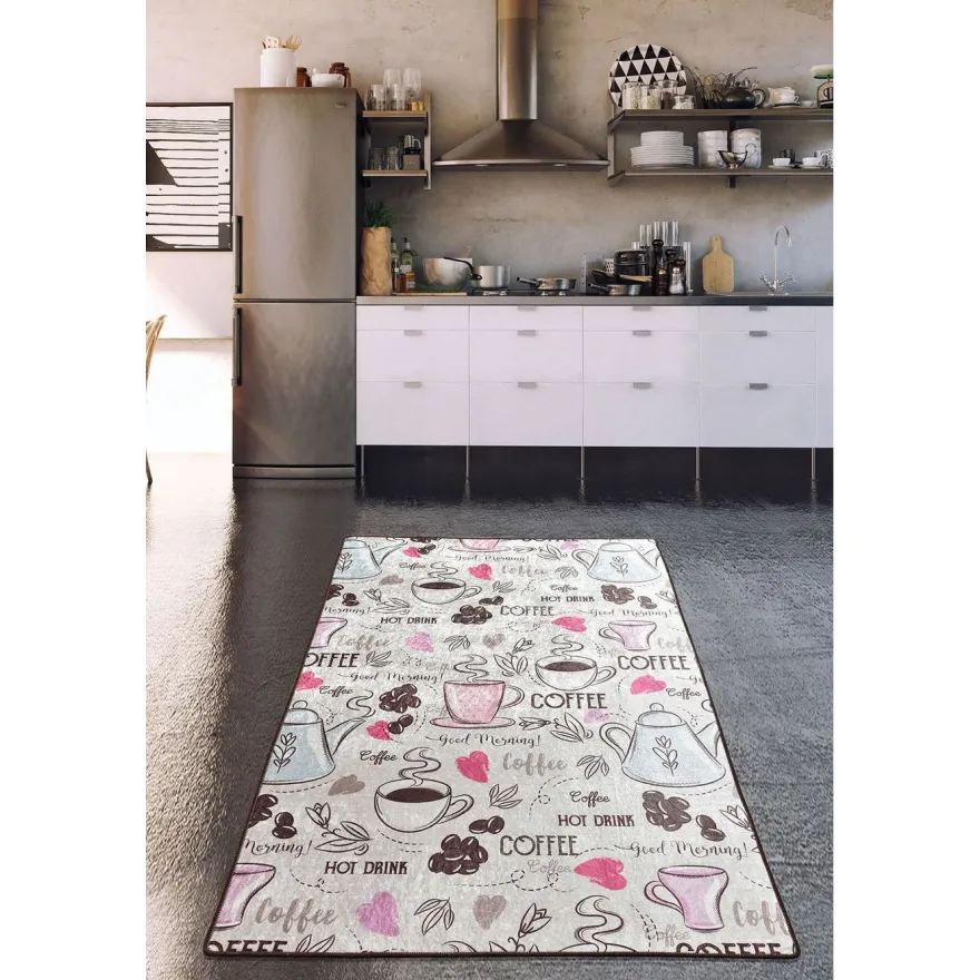 Keittiön matto Linento Hot Drinks, 80x200cm, beige