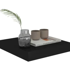 Kelluva seinähylly musta 23x23,5x3,8 cm mdf