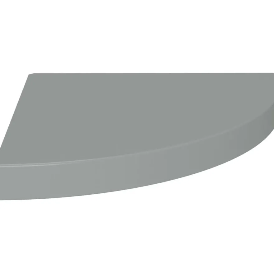 Kelluvat kulmahyllyt 2 kpl harmaa 35x35x3,8 cm mdf