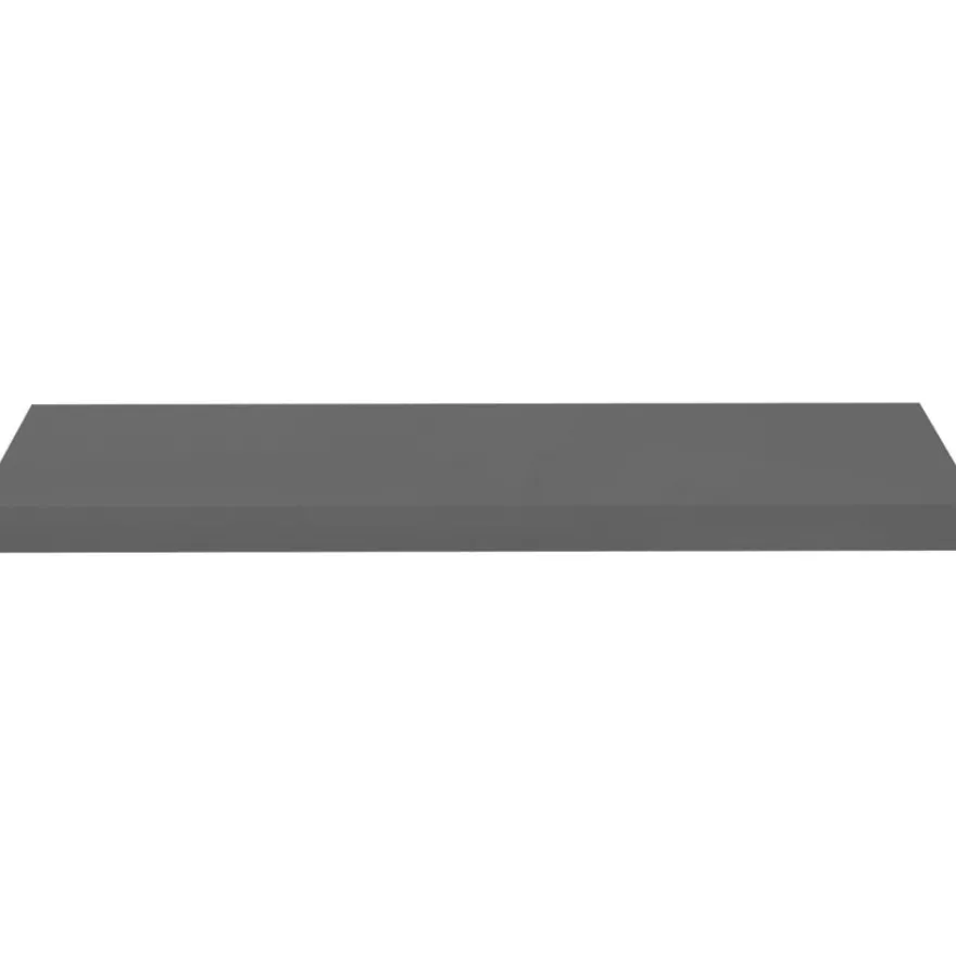 Kelluvat seinähyllyt 2kpl korkeakiilto harmaa 80x23,5x3,8 cm