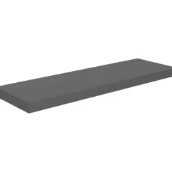 Kelluvat seinähyllyt 2kpl korkeakiilto harmaa 80x23,5x3,8 cm