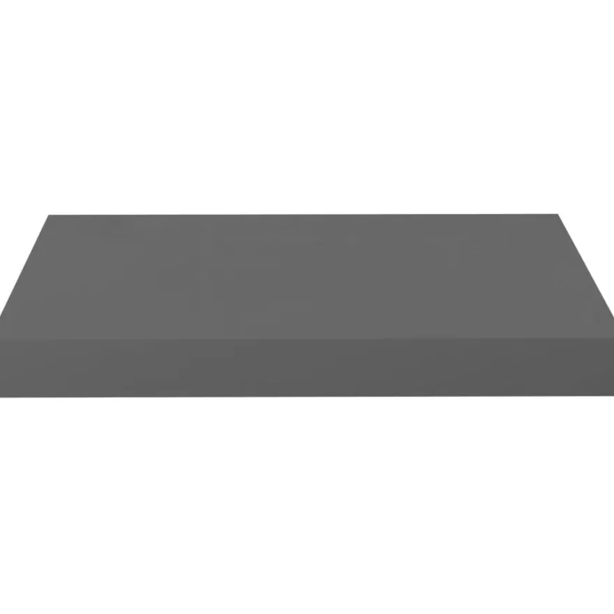 Kelluvat seinähyllyt 2 kpl korkeakiilto harmaa 40x23x3,8 cm