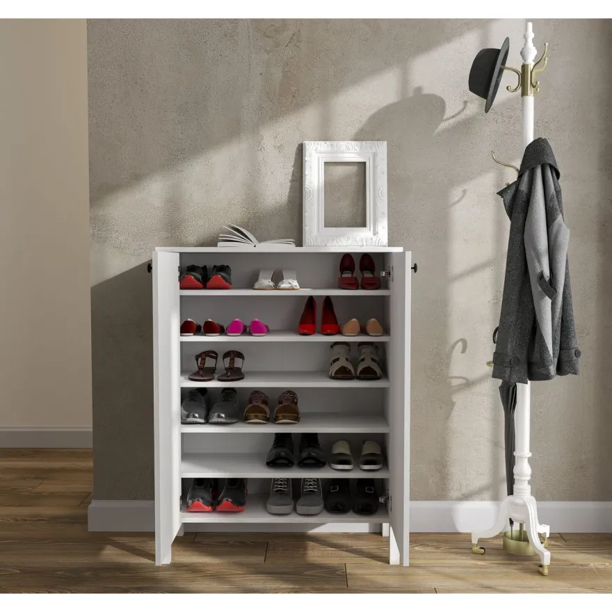 Kenkäkaappi Linento Furniture FRN-20046, valkoinen