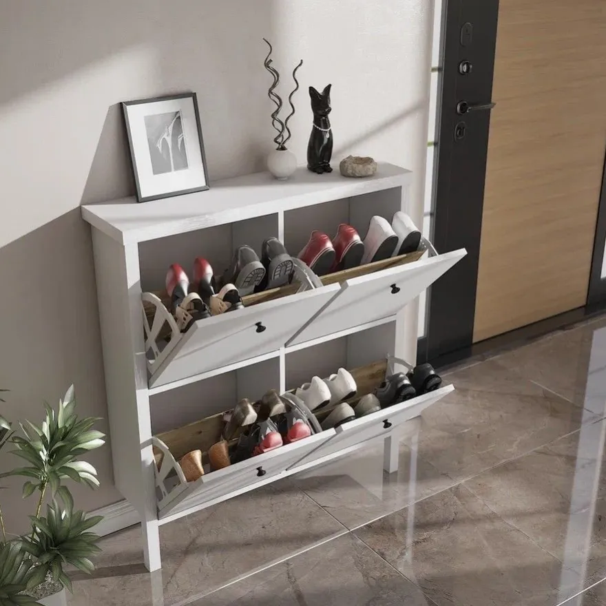 Kenkäkaappi Linento Furniture FRN-10048, valkoinen
