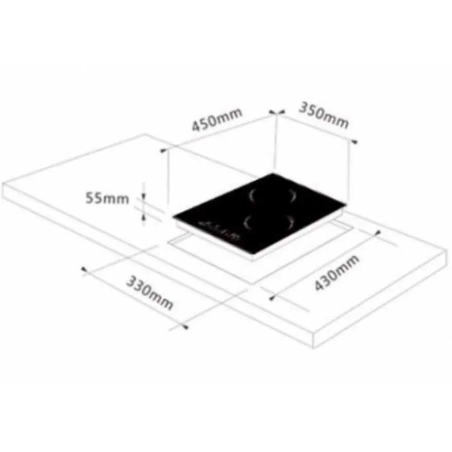 Keraaminen liesitaso Schlosser PRN302B1, 35cm, musta