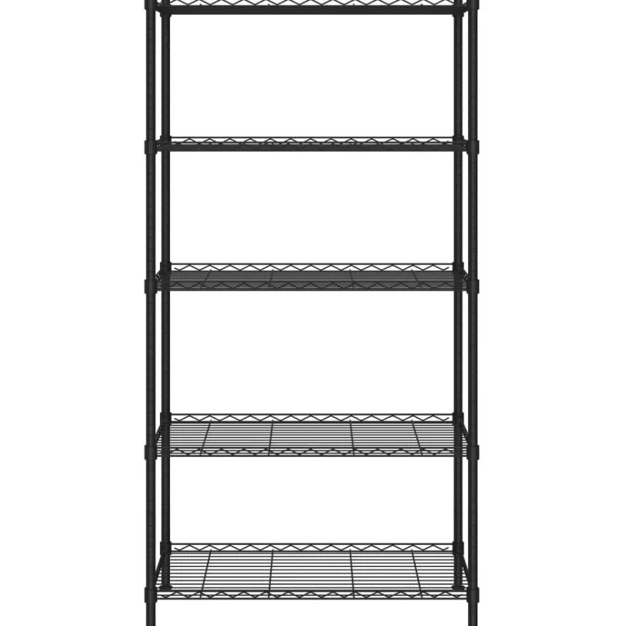 5-kerroksinen varastohylly 90x35x180 cm musta 250 kg