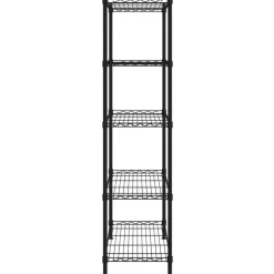 5-kerroksinen varastohylly 90x35x180 cm musta 250 kg