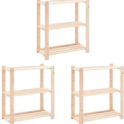 3-kerroksiset varastohyllyt 3 kpl 80x38x90 cm 150kg