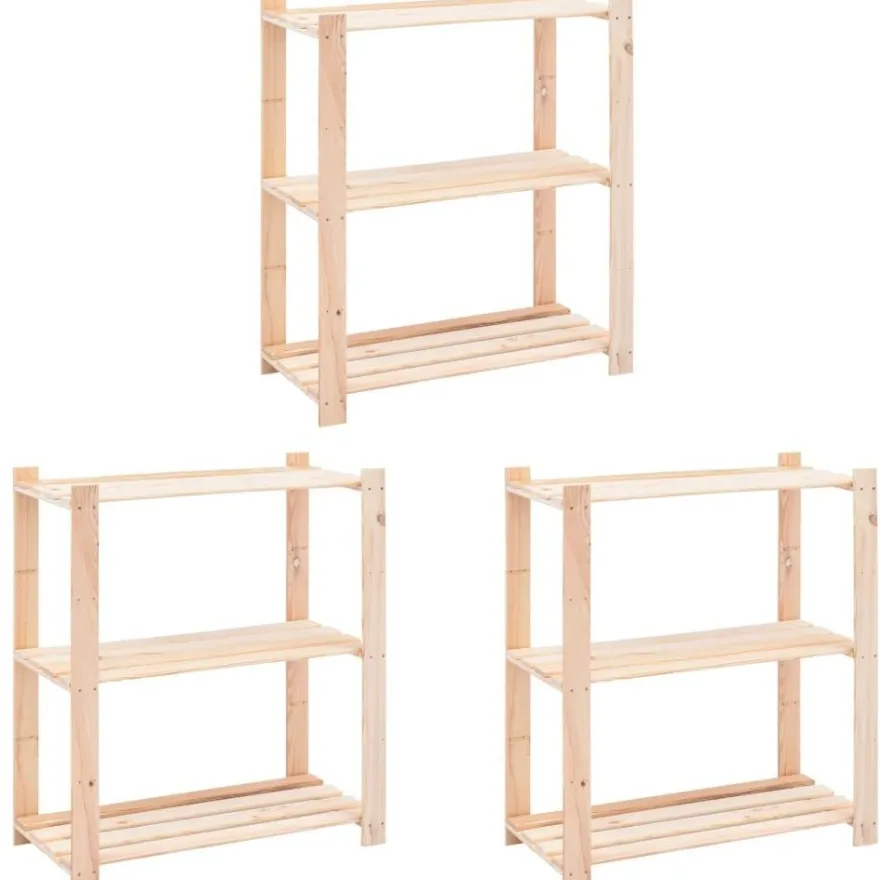3-kerroksiset varastohyllyt 3 kpl 80x38x90 cm 150kg