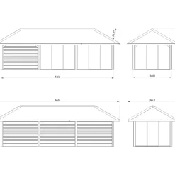 Kesähuone Palmako Bianca Set 218, sis.liukuovet 24,9 m²