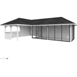 Kesähuone Palmako Bianca Set 221, sis.liukuovet 33,2 m²