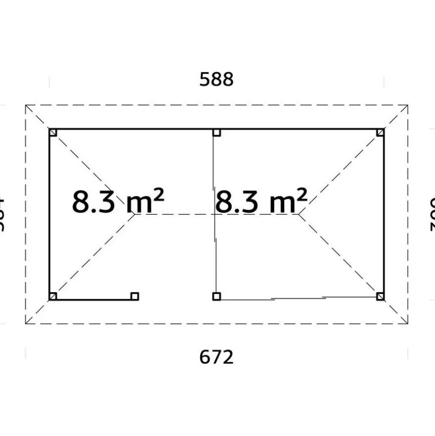 Kesähuone Palmako Bianca Set 207, sis.liukuovet 16,6 m²