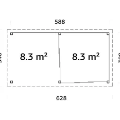 Kesähuone Palmako Lenna Set 405, sis.liukuovet 16,6 m²