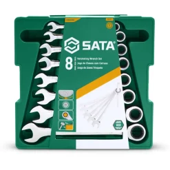Kiintoräikkälenkkiavainsarja Sata 8-19mm, 8 osaa, rasiassa