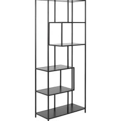 Kirjahylly Home4You SEAFORD 77x35xK185 cm, musta