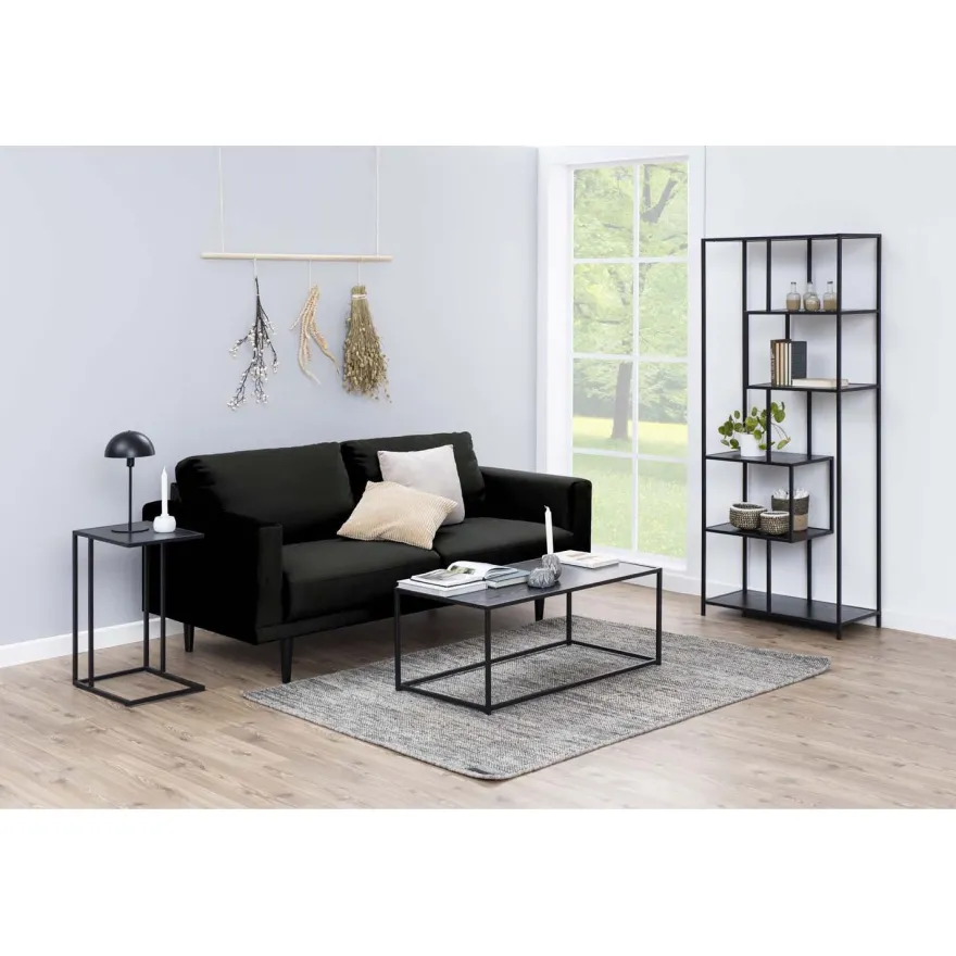Kirjahylly Home4You SEAFORD 77x35xK185 cm, musta