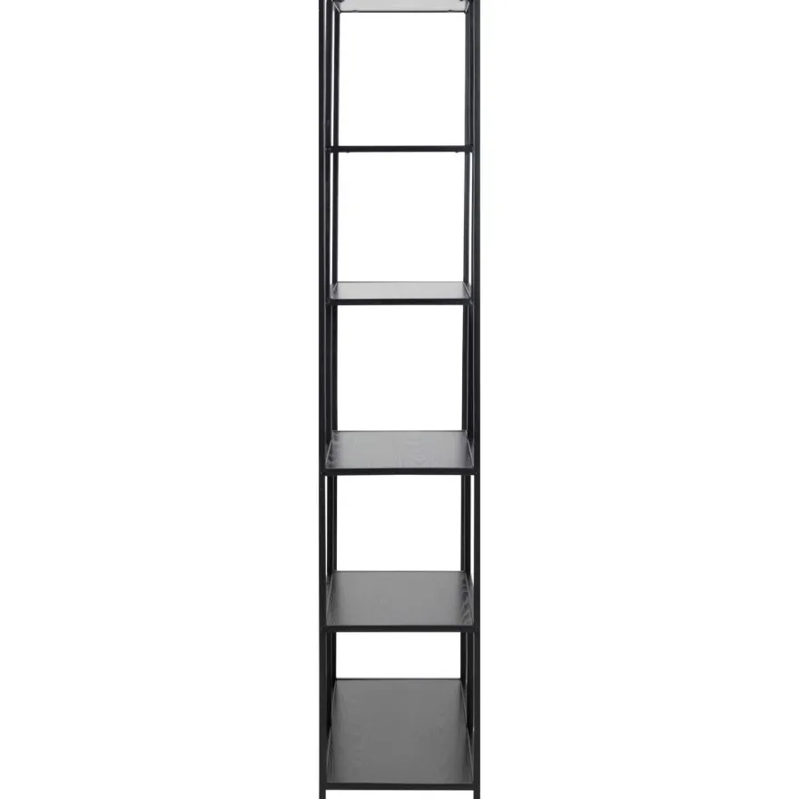 Kirjahylly Home4You SEAFORD 77x35xK185 cm, musta