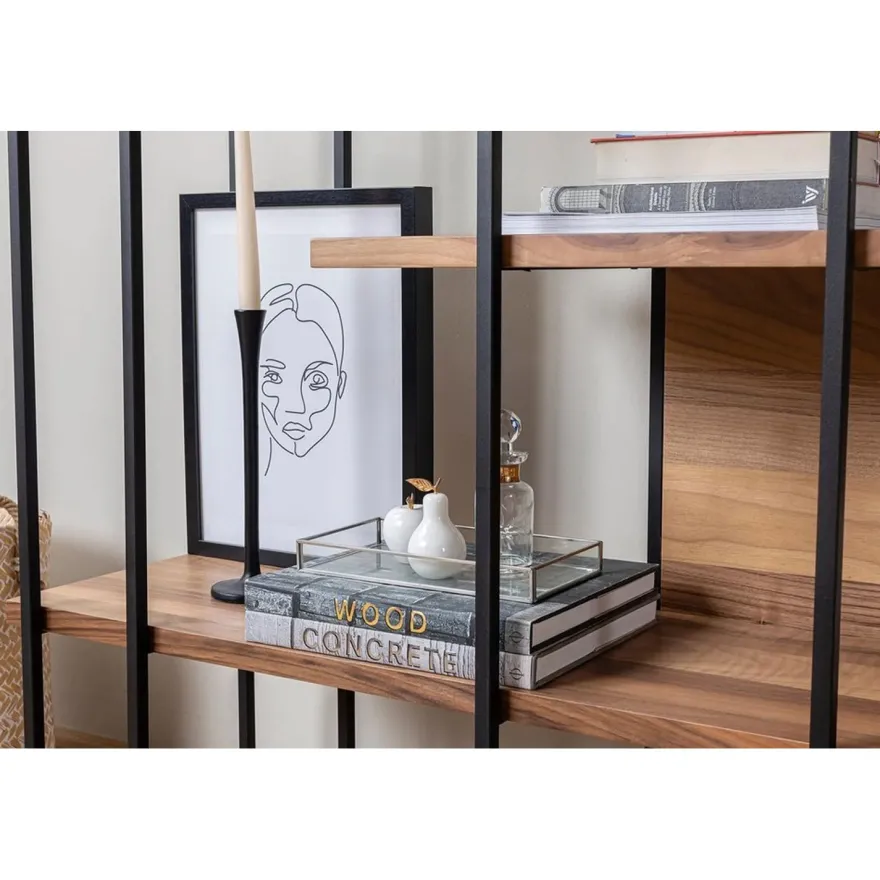 Kirjahylly Linento Furniture Cooper, pähkinäpuu