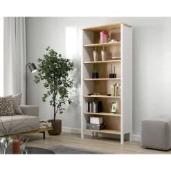 Kirjahylly Linento Furniture FRN-20068, 83x194cm, ruskea/valkoinen