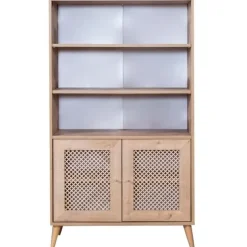 Kirjahylly Linento Furniture Goose 2, 90x158cm, ruskea/valkoinen