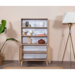 Kirjahylly Linento Furniture Goose 2, 90x158cm, ruskea/valkoinen