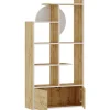 Kirjahylly Linento Furniture Half, valkoinen/tammi