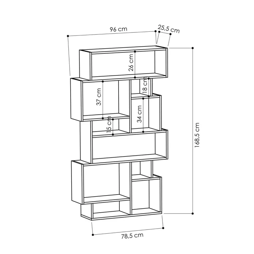 Kirjahylly Linento Furniture Karmato, eri värejä