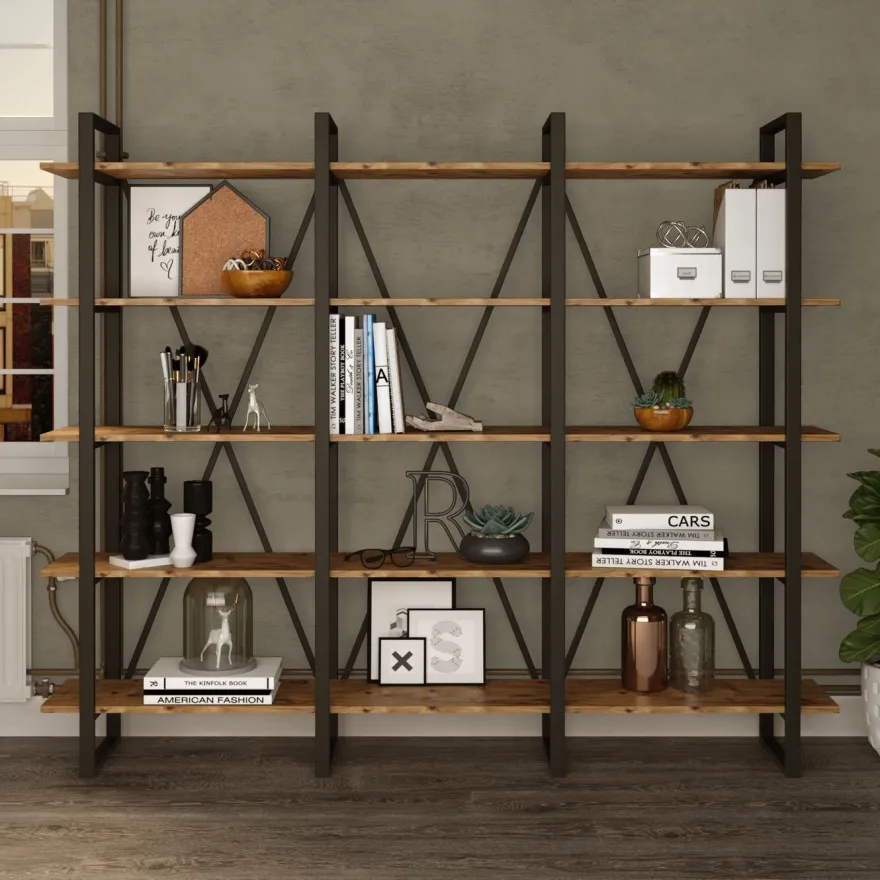 Kirjahylly Linento Furniture ML4, ruskea