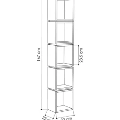 Kirjahylly Linento Furniture Multi, valkoinen/keltainen