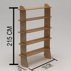 Kirjahylly Linento Furniture Scala 2, 150x160cm, puunruskea