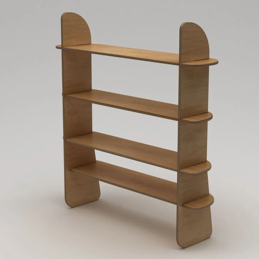 Kirjahylly Linento Furniture Scala 2, 150x160cm, puunruskea