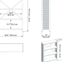 Kirjahylly Linento Furniture Shenna, valkoinen/musta