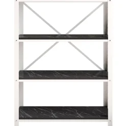 Kirjahylly Linento Furniture Shenna, valkoinen/musta