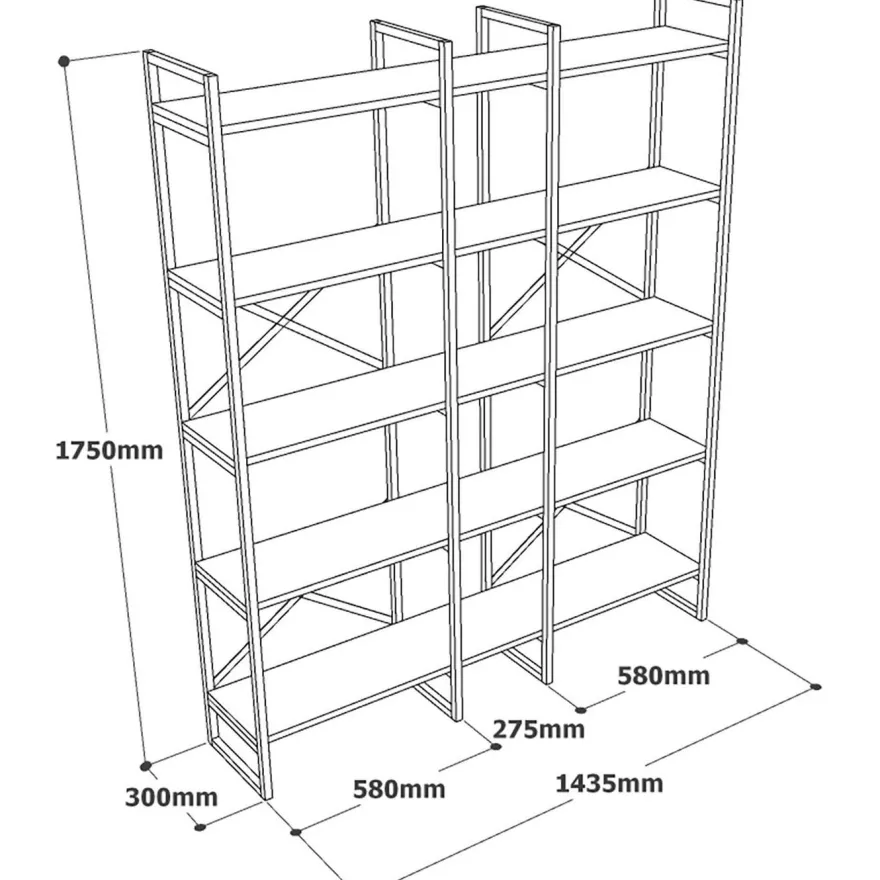 Kirjahylly Linento Furniture VG5, ruskea