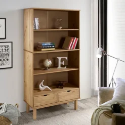Kirjahylly Otta 88x35x180cm, mänty, eri värejä