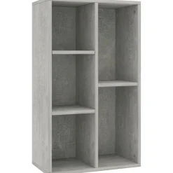 Kirjahylly/senkki betoninharmaa 45x25x80 cm lastulevy