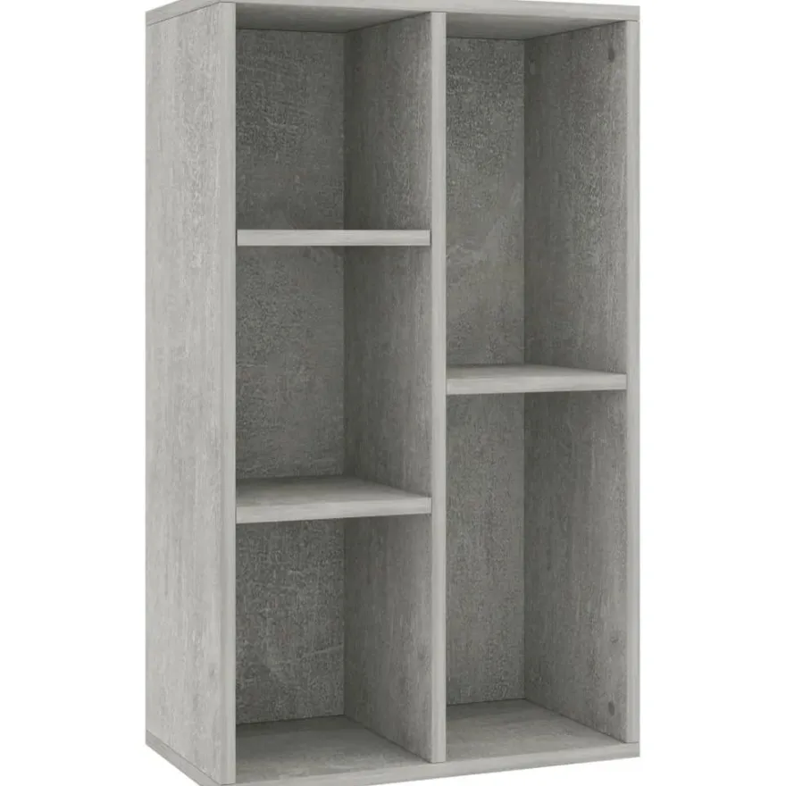 Kirjahylly/senkki betoninharmaa 45x25x80 cm lastulevy