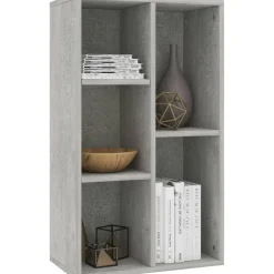 Kirjahylly/senkki betoninharmaa 45x25x80 cm lastulevy