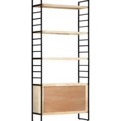 Kirjahylly 4 tasoa 80x30x180 cm täysi mangopuu